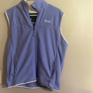 Cabelas women’s vest Large purple Fleece zipper